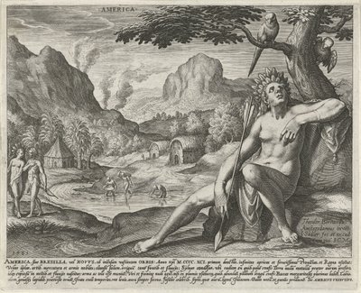 Amerika Amerika (nesne üzerindeki başlık) Dört kıta (dizi adı) by Johann Sadeler (I)