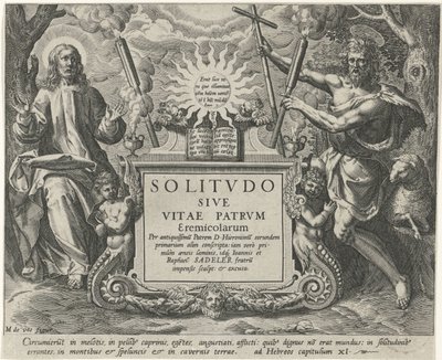 İsa ve John de Doper Mannelijke kluizenaars (dizi adı) Babaların Yalnızlığı (dizi adı) Solitvdo sive Vitae Patrum Eremolarum (nesne üzerinde seri başlığı) by Johann Sadeler (I)