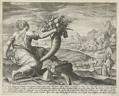 Avrupa Evropa (nesne üzerindeki başlık) Dört kıta (dizi adı) by Johann Sadeler (I)