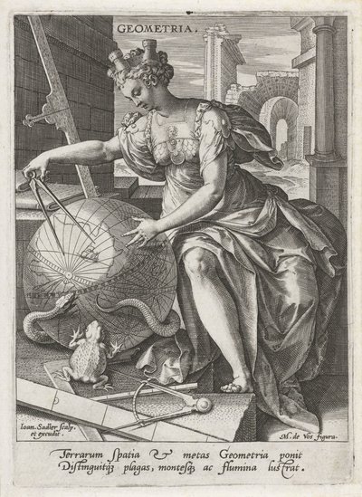 Geometri Geometri (nesne üzerindeki başlık) Yedi liberal sanat (artes liberales) (dizi başlığı) by Johann Sadeler (I)