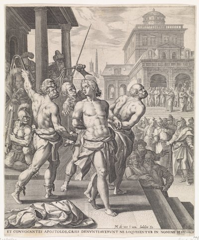 Havarilerin Kırbaçlanması Elçilerin İşleri (dizi başlığı) by Johann Sadeler (I)