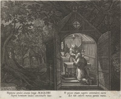 Hermit olarak Aziz Maglor Hermits (dizi adı) Oraculum Anachoreticum (dizi adı) by Johann Sadeler (I)