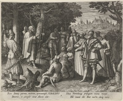 Bir keşiş olarak Nürnberg Aziz Sebaldus Münzevilerin Erdemli Yaşamı (dizi adı) Trophaeum vitae solitariae (seri başlığı) by Johann Sadeler (I)