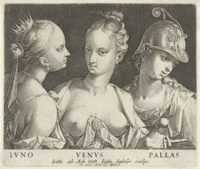 Juno, Venüs ve Minerva Ivno Venvs Pallas (nesne üzerindeki başlık) by Johann Sadeler (I)