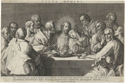 Geçen akşam yemeği Coeni domini (nesne üzerindeki başlık) by Johann Sadeler (I)
