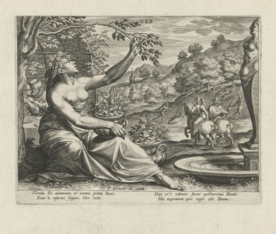 Bahar Ver (nesne üzerindeki başlık) Dört Mevsim (dizi adı) by Johann Sadeler (I)