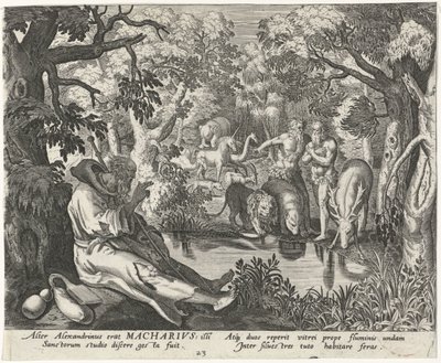 Bir keşiş olarak İskenderiyeli Macarius Erkek Hermits (dizi başlığı) Solitudo Sive Vitae Patrum Eremicolarum (dizi başlığı) by Johann Sadeler (I)