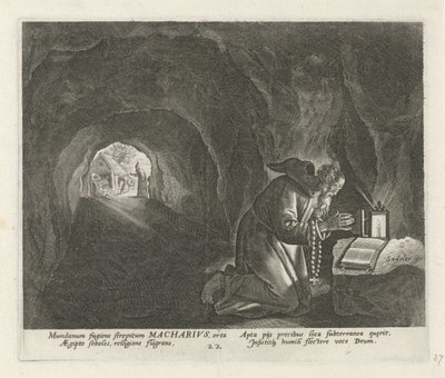 Bir keşiş olarak Mısır Macarius Erkek Hermits (dizi başlığı) Solitudo Sive Vitae Patrum Eremicolarum (dizi başlığı) by Johann Sadeler (I)