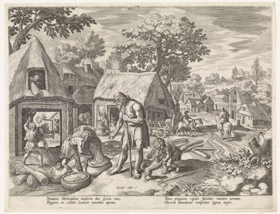 Metuselech ve çocukları Set ailesinin tarihi / İyiyi ve kötüyü yargılamak (dizi adı) Bonorum et Malorum consensio (dizi adı) by Johann Sadeler (I)