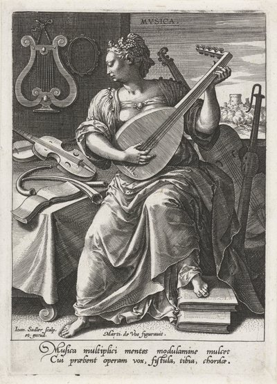 Müzik Musica (nesne üzerindeki başlık) Yedi liberal sanat (artes liberales) (dizi başlığı) by Johann Sadeler (I)