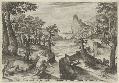Nergis Mitolojik sahneleri olan manzaralar (dizi adı) by Johann Sadeler (I)