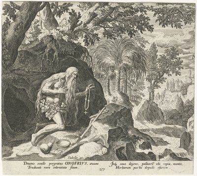 Bir keşiş olarak Büyük Onyphrius Erkek Hermits (dizi başlığı) Solitudo Sive Vitae Patrum Eremicolarum (dizi başlığı) by Johann Sadeler (I)
