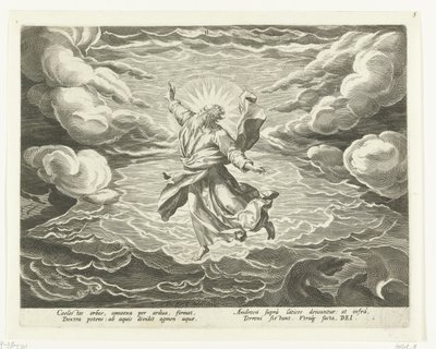 Hava ve suyun yaratılması Dünyanın Yaratılışı (dizi adı) by Johann Sadeler (I)