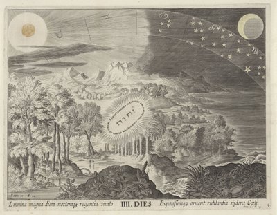 Güneş, ay ve yıldızların yaratılışı Dünyanın Yaratılışı (dizi adı) by Johann Sadeler (I)