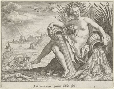 su Aqva (nesne üzerindeki başlık) Dört Element (dizi adı) by Johann Sadeler (I)