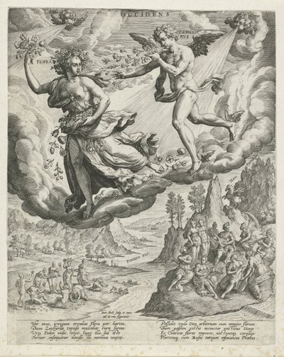 Batı Rüzgarı Occidens (nesnedeki başlık) The Four Winds (dizi başlığı) by Johann Sadeler (I)