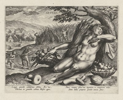 Yaz Aestas (nesne üzerindeki başlık) Dört Mevsim (dizi adı) by Johann Sadeler (I)