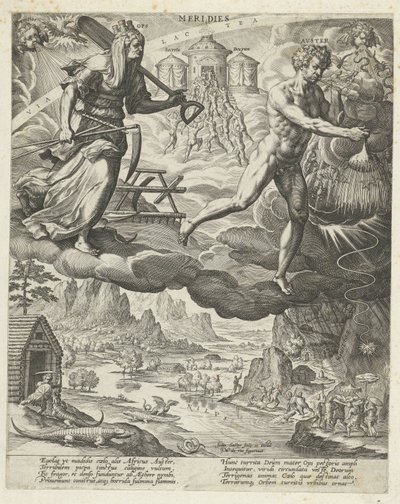 Güney Rüzgarı Meridies (nesne üzerindeki başlık) Dört Rüzgar (dizi adı) by Johann Sadeler (I)
