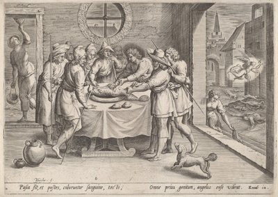 Fısıh için hazırlık, c.1585. by Johann Sadeler I