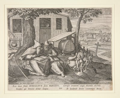 Aziz Romualdus ve Marinus by Johann Sadeler I