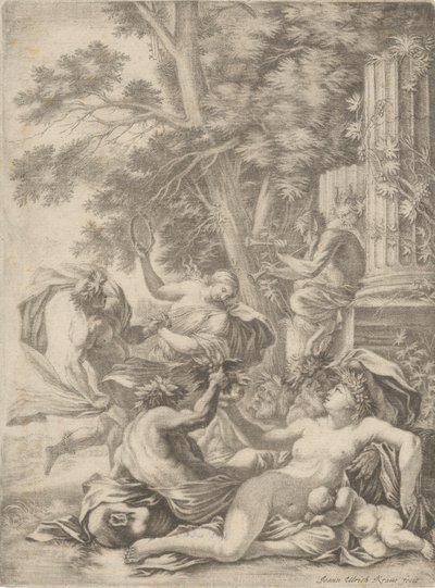 Bir Bacchanian Sahnesi by Johann Ulrich Kraus