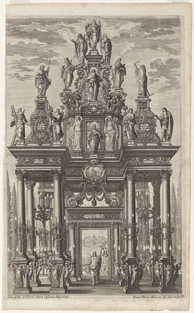 İsa ve Havariler ile Zafer Takı ile cephe by Johann Ulrich Kraus