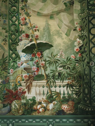 Şemsiyeli ve lüks çadırlı bahçe manzarası by Johann Wenzel Bergl