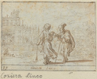 Corisca ve Linco, 1640. by Johann Wilhelm Baur