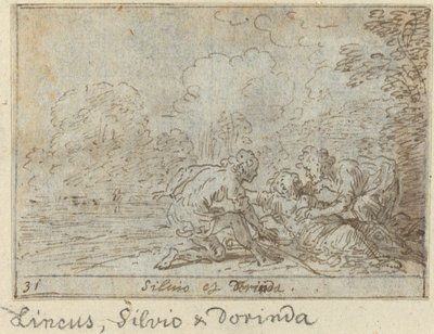 Linco, Silvio ve Dorinda by Johann Wilhelm Baur