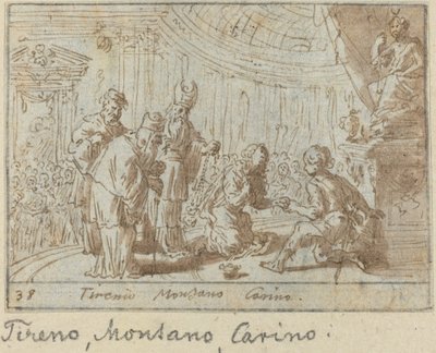 Tirenio, Montano ve Carino, 1640. by Johann Wilhelm Baur