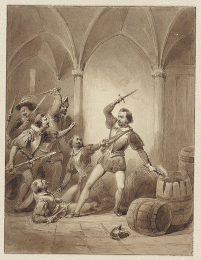 Herman de Ruyter'in Loevesteyn'deki ölümü, 1570 by Johann Wilhelm Kaiser (I)