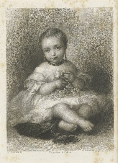 Bilinmeyen bir kızın portresi by Johann Wilhelm Kaiser (I)