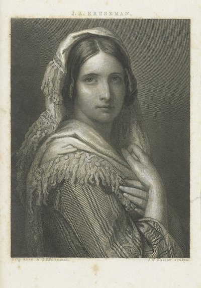 Bilinmeyen bir kadının portresi by Johann Wilhelm Kaiser (I)