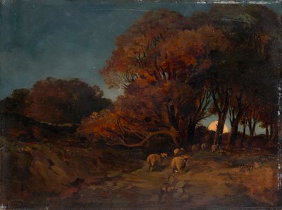 Ay ışığında sonbahar ormanı by Johann Wilhelm Schirmer