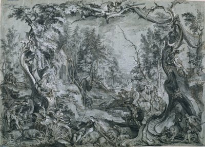 Aziz Deicolus ve Yaban Domuzu, 1747-1748. by Johann Wolfgang Baumgartner