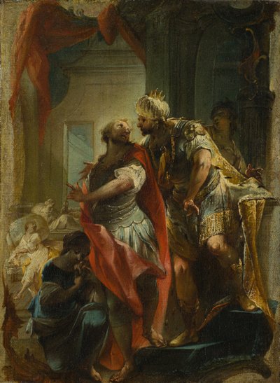 İmparator Justinianus ile Aziz Sampson, c.1750 by Johann Wolfgang Baumgartner