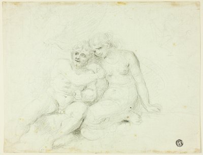 Kadının Yanında Oturan Erkek by Johann Zoffany