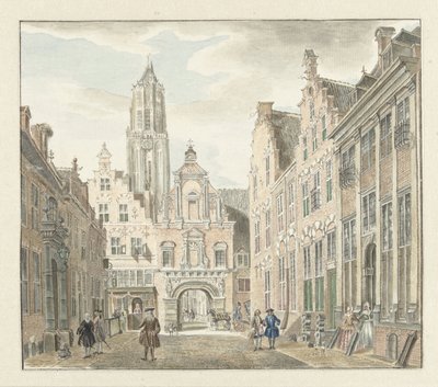 Dom Kulesi manzaralı Utrecht'teki Nieuwstraat by Johanna de Bruyn