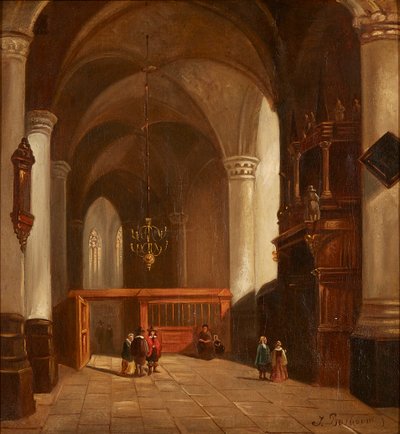 Kilise İçi (tuval üzerine yağlı boya) by Johannes Bosboom