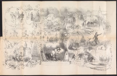 Leiden öğrenci almanağında karikatür, 1856 Maskeli balo gecesinden rüyalar (nesne üzerindeki başlık) by Johannes Christiaan d