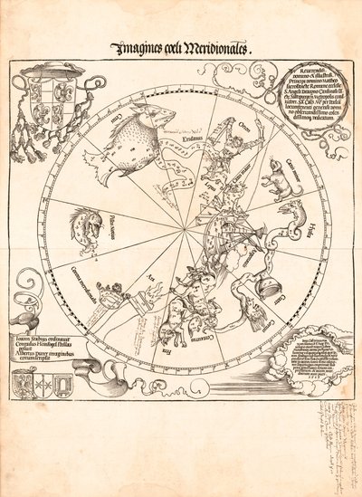 Güney gökyüzünün görüntüleri by Johannes; Dürer Stabius
