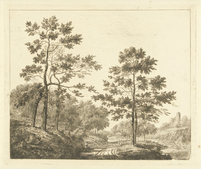 Tepelik manzara içinde orman yolu Tepeler boyunca yol by Johannes Franciscus Christ