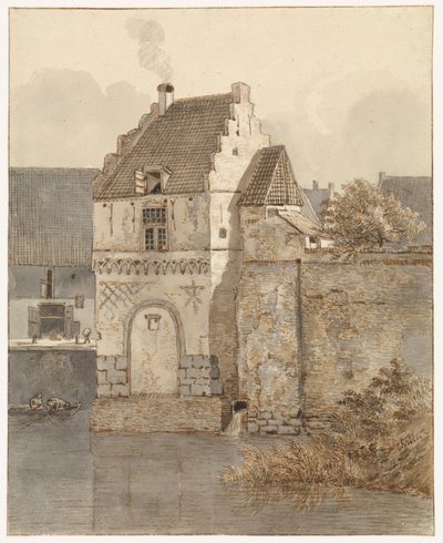 Nijmegen'deki Oude Haven'daki Bottelpoort'un görünümü by Johannes Franciscus Christ