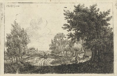 Bir çiftlik arabası ile manzara by Johannes Franciscus Christ