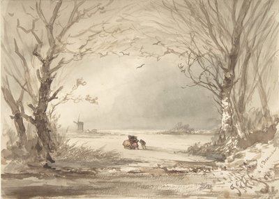 Bir Kış Manzarası, 1854. by Johannes Franciscus Hoppenbrouwers