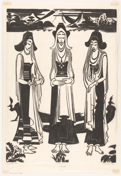 Bir konuşma (nesnedeki orijinal başlık) by Johannes Frederik Engelbert ten Klooster (signed by artist)