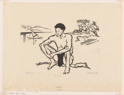 Papoea (orijinal başlık) by Johannes Frederik Engelbert ten Klooster (signed by artist)