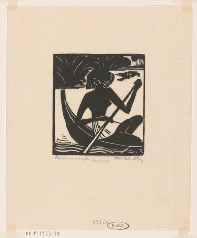 Papua kızı (nesnedeki orijinal başlık) by Johannes Frederik Engelbert ten Klooster (signed by artist)