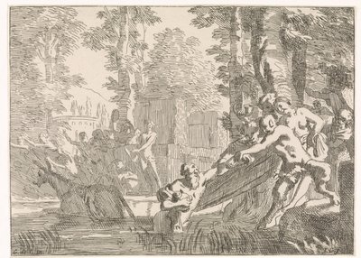 Silenus sudan çıkarılır. Mitolojik ve alegorik temsiller (dizi başlığı) by Johannes Glauber