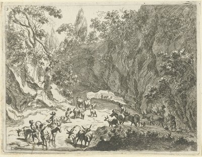 Çobanlar ve sığırlarla dolu dağ manzarası Çobanlar ve Sığırlarla Manzaralar (dizi başlığı) by Johannes Gronsveld